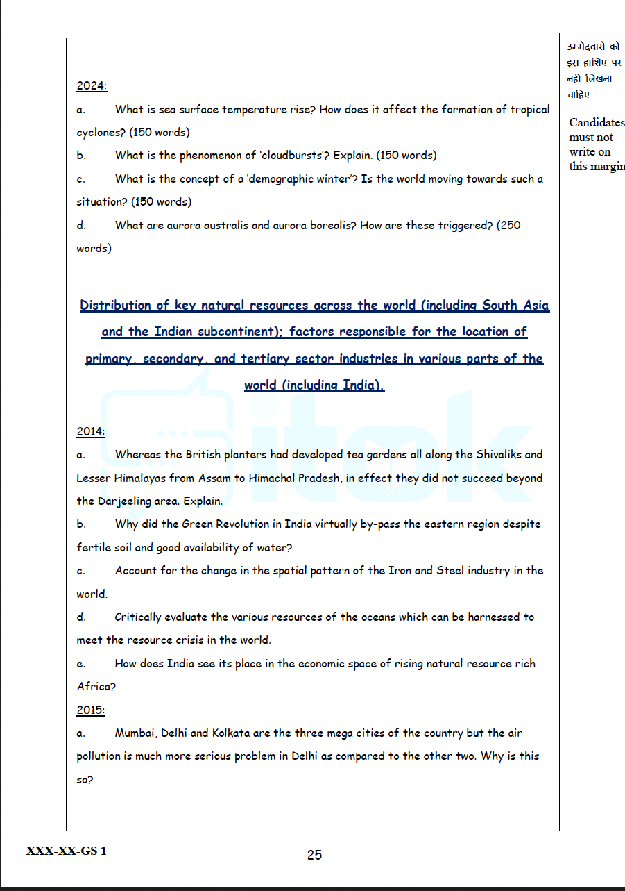 Geography_PS2 Geography PYQs & Mocks